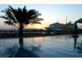 Sunset over the pool
